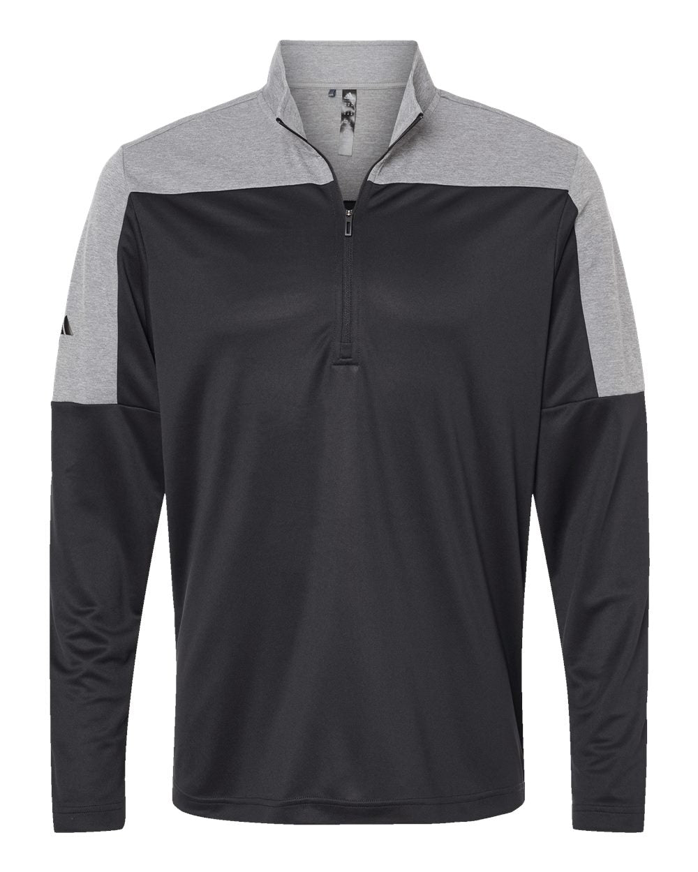 adidas Lightweight Quarter-Zip Pullover - Black/Grey Melange