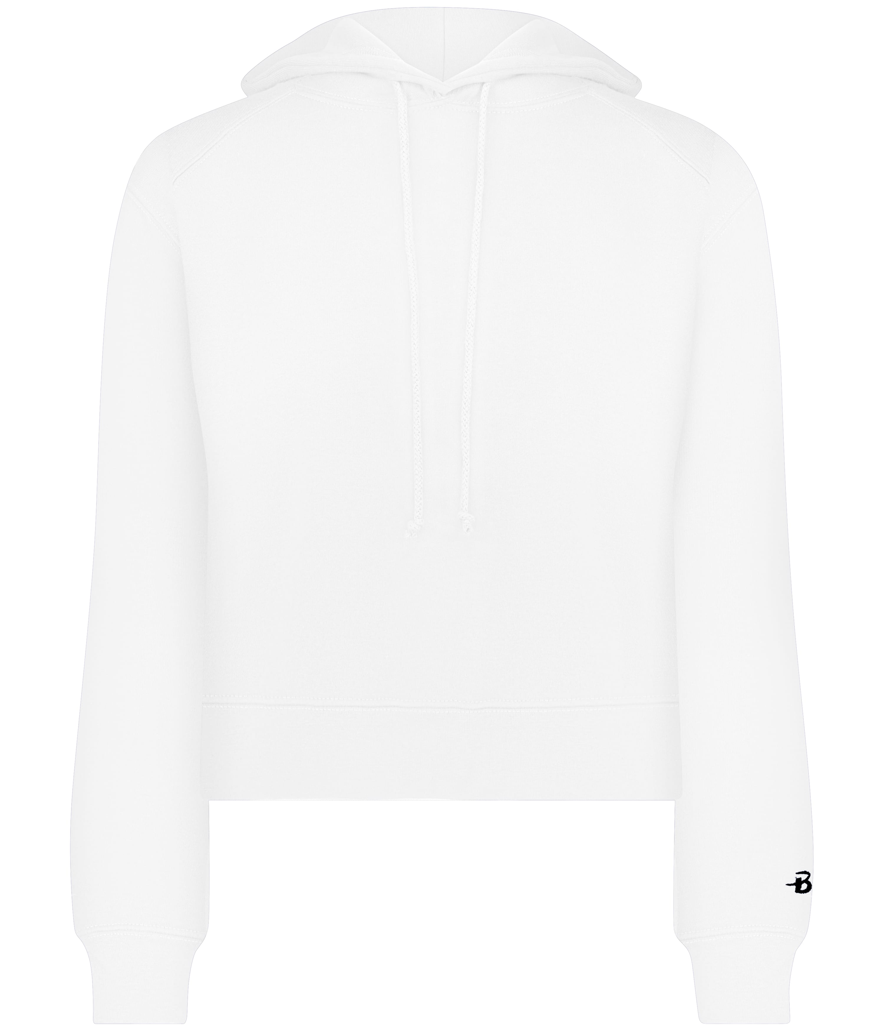 Badger Sport Women's Athletic Fleece Crop Hoodie - White