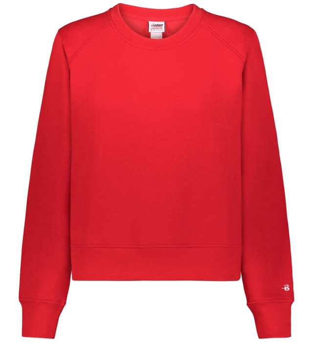 Badger Women's Fleece Crop Crew - Red