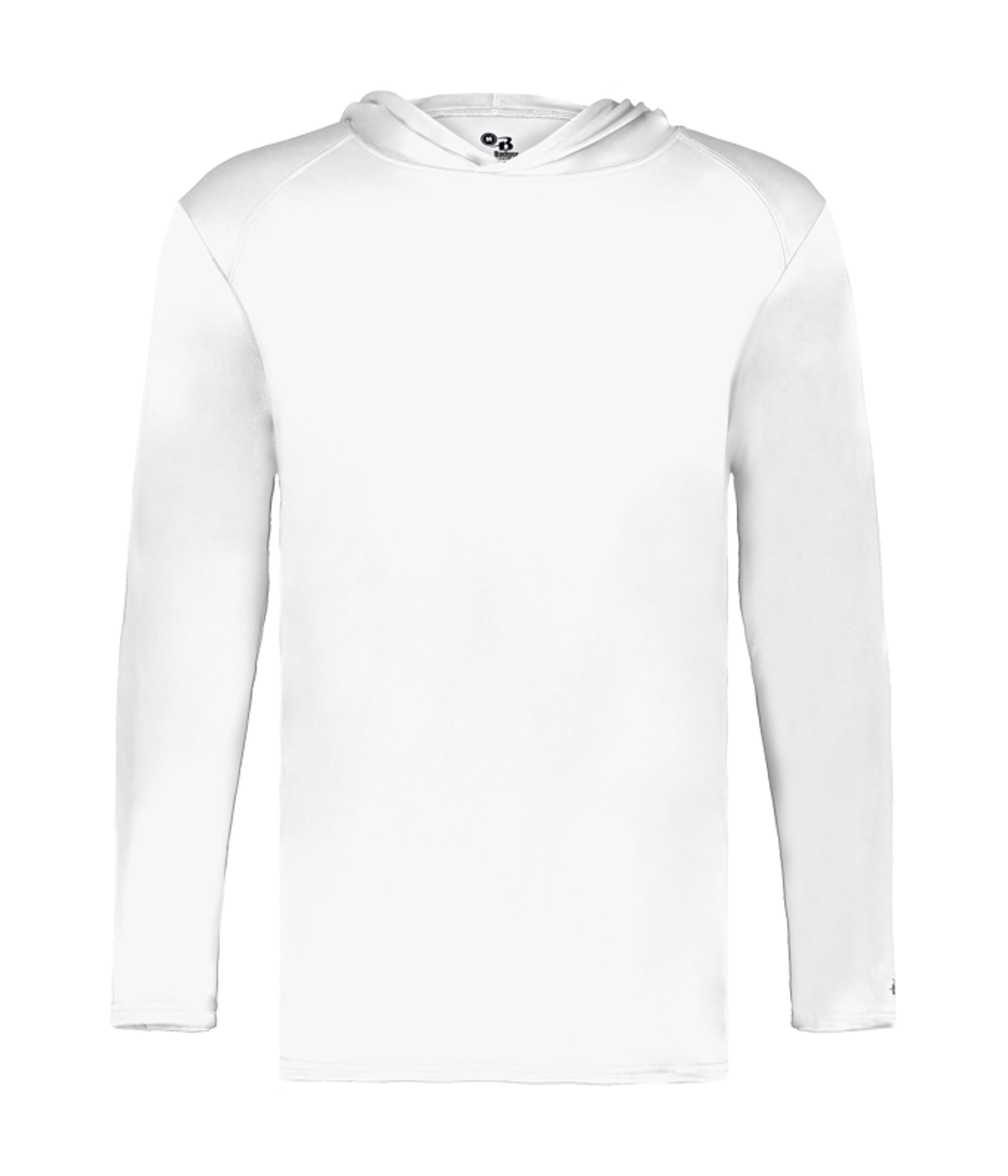 Badger Sport Youth B-Core L/S Hoodie - White