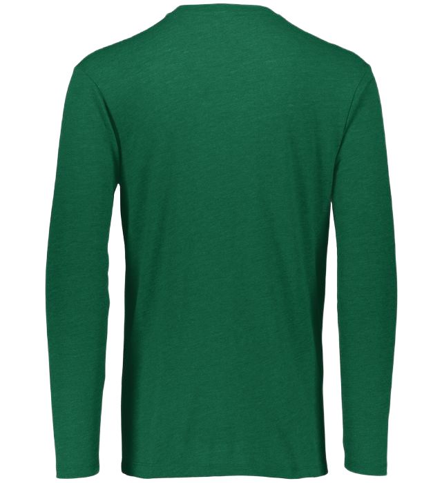 Augusta Youth Long Sleeve Tri-Blend Tee - Dark Green Heather