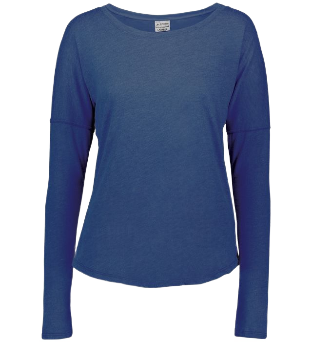Augusta Women's Long Sleeve Tri-Blend Tee - Navy Heather