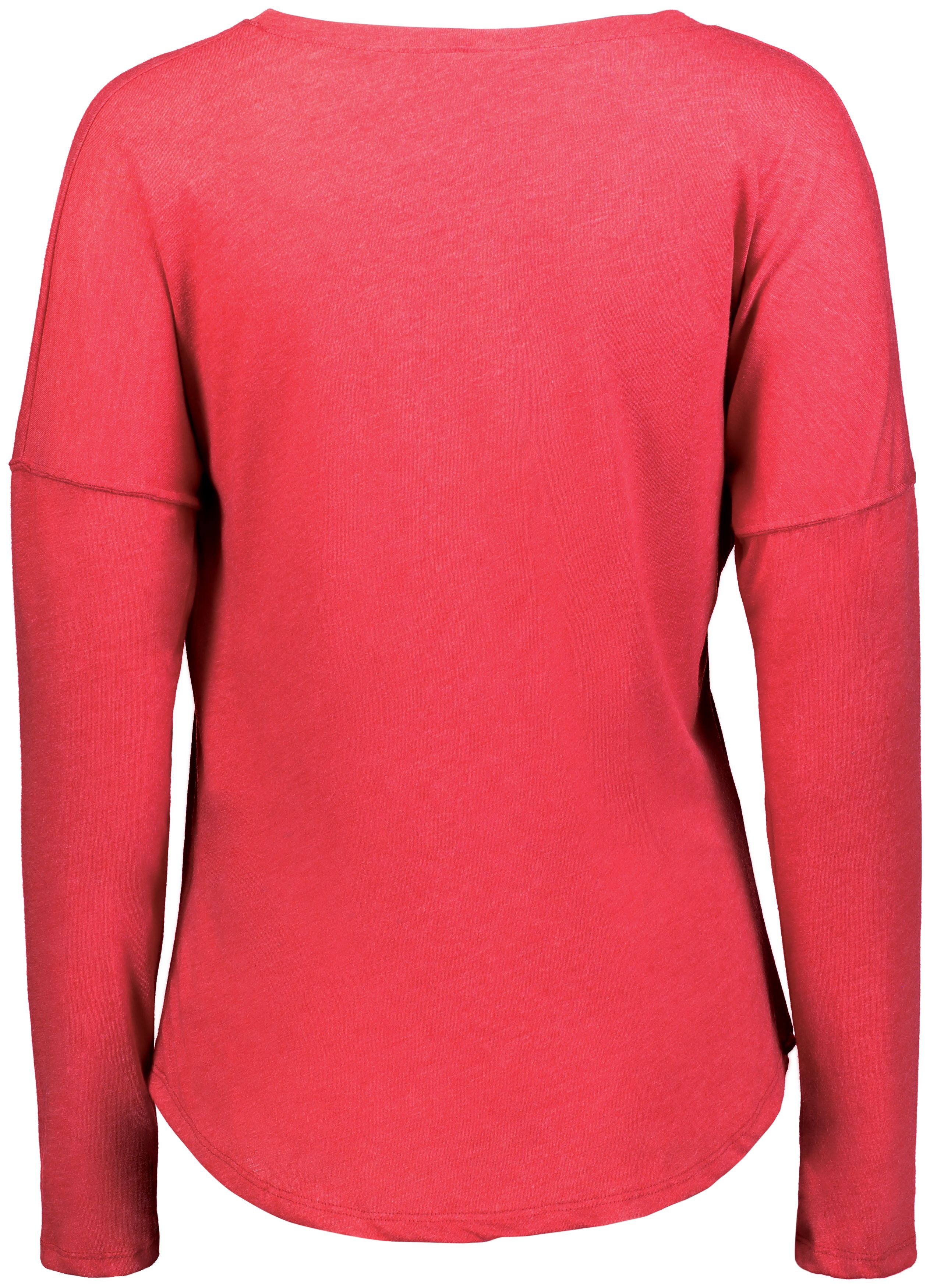 Augusta Women's Long Sleeve Tri-Blend Tee - Red Heather