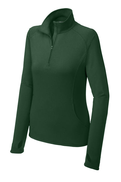 Sport Tek Sportwick Stretch Women's 1/4-Zip - Dk Green