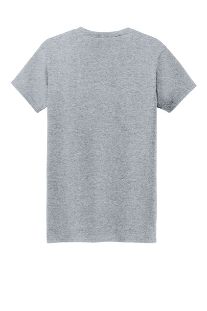Back view of a plain grey short-sleeved t-shirt.