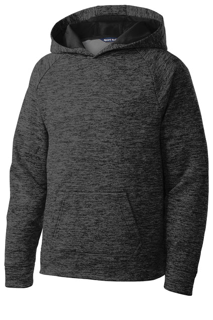 Sport-Tek Youth PosiCharge Electric Heather Fleece Hooded Pullover - Grey/Black