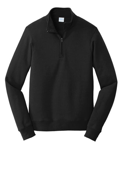 Port & Co Adult Fleece 1/4-Zip Pullover Sweatshirt - Black