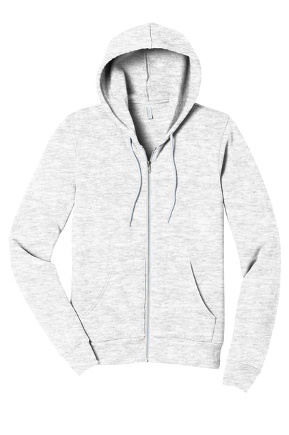 BELLA+CANVAS Unisex Sponge Fleece Full-Zip Hoodie - Ash