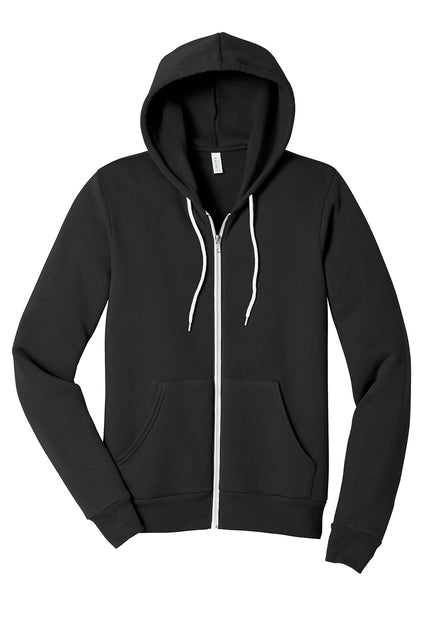BELLA+CANVAS Unisex Sponge Fleece Full-Zip Hoodie - Black