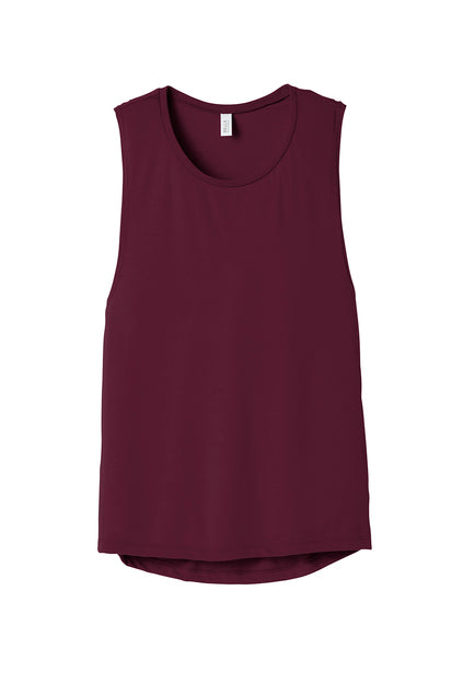 BELLA+CANVAS Women’s Flowy Scoop Muscle Tank - Maroon