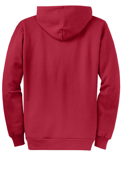 Port & Co Adult Core Fleece Full-Zip Hooded Sweatshirt - Red