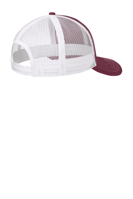 Port Authority Snapback Trucker Cap - Maroon/White