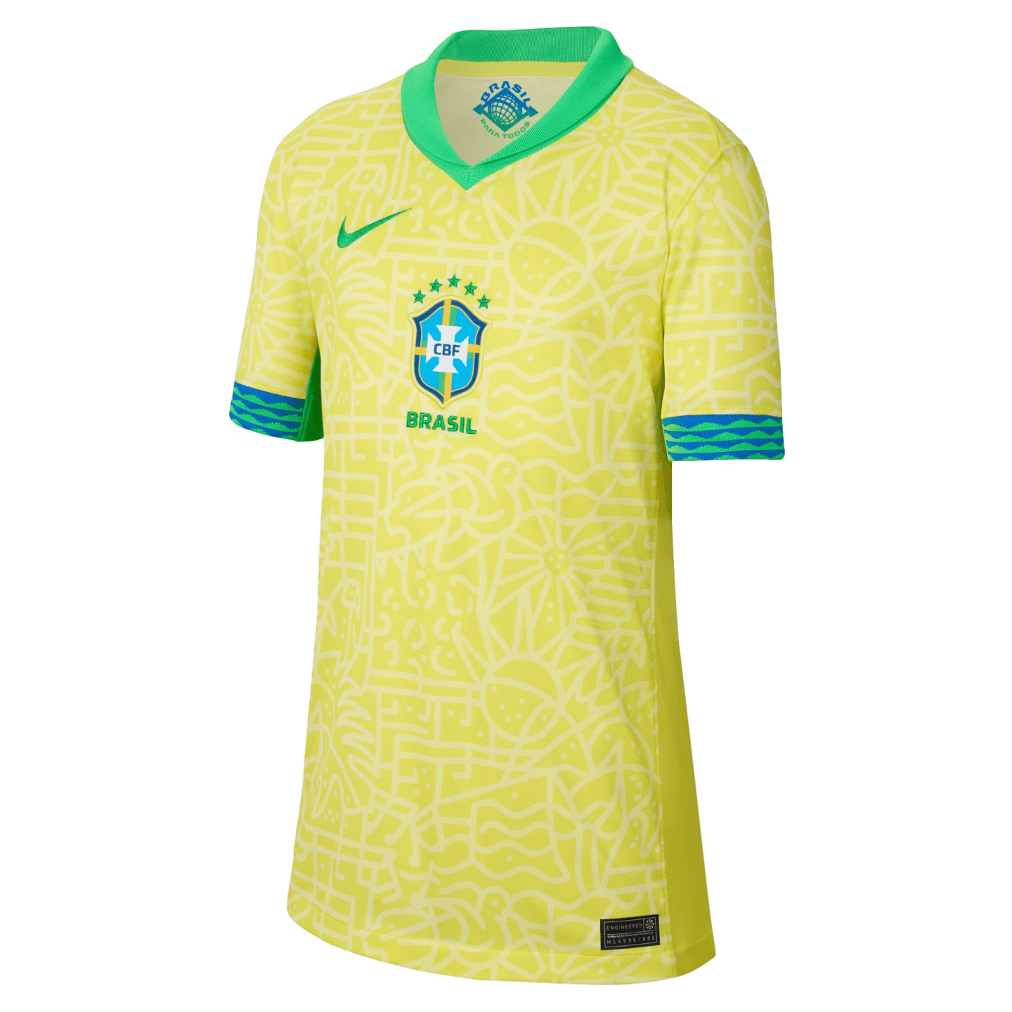 Nike Brasil 2024 Camiseta de futbol juvenil local FJ4409 706 Amarillo