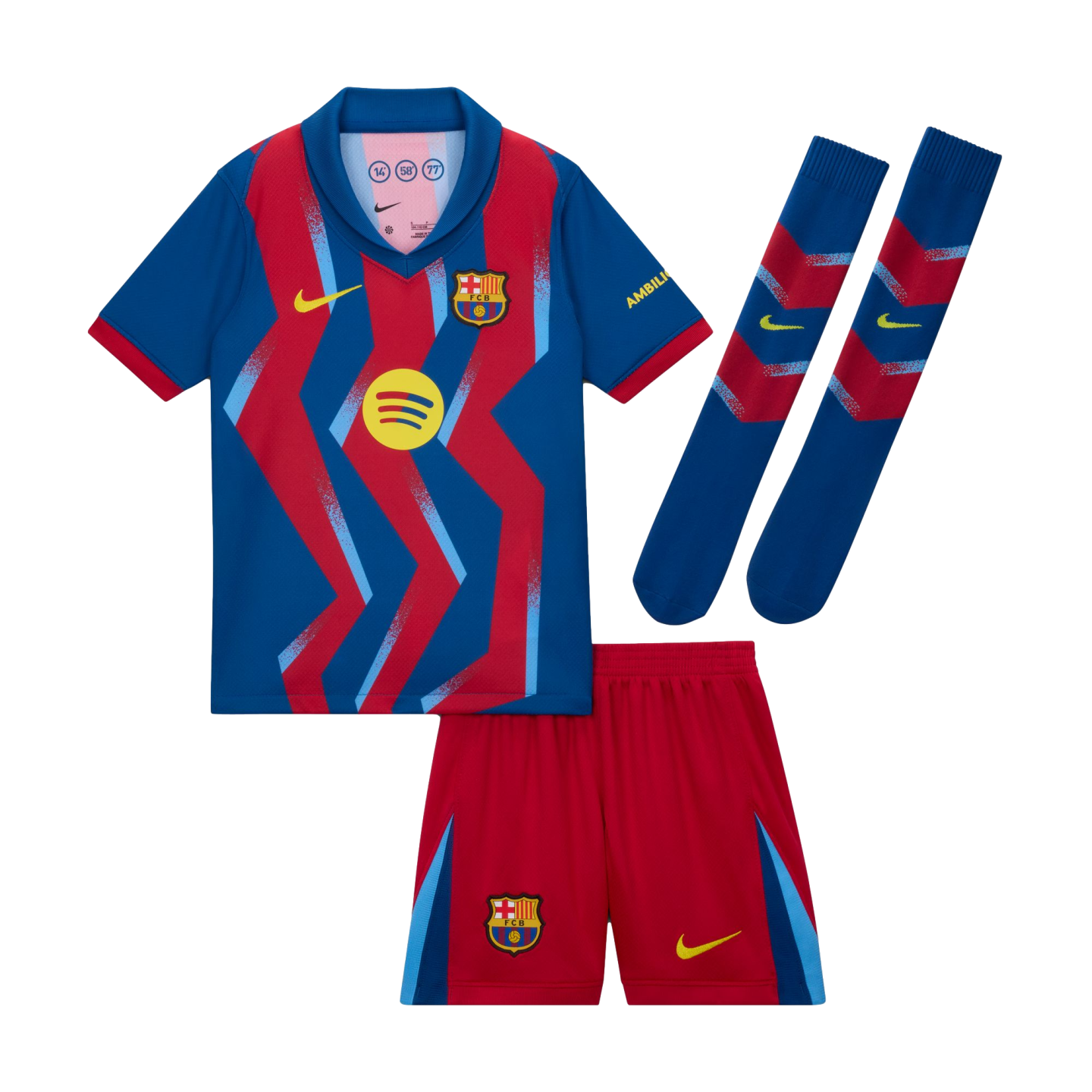 SUPER JUNIOR ユニフォーム Nike Barcelona 25/26 SE El Classico Little Kids Mini Kit Soccer