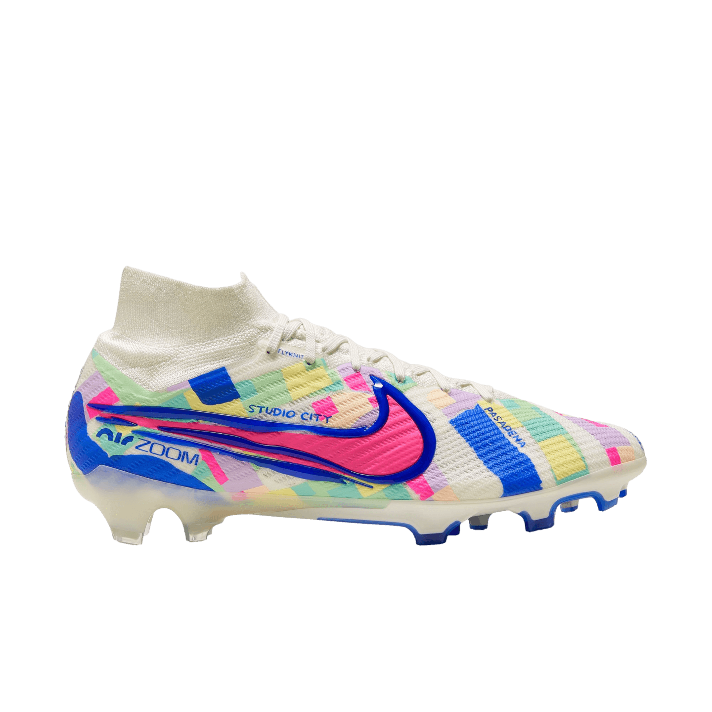 Nike white and rainbow soccer cleats hotsell