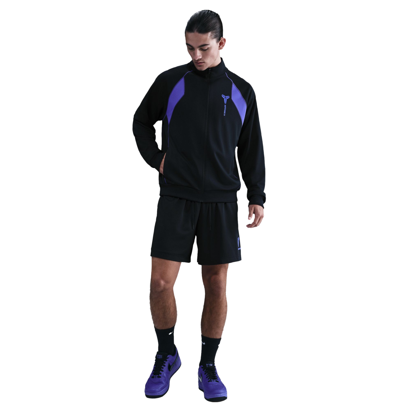 Nike Barcelona Fundamental Kobe Jacket Soccer HJ6391-010 Blue Nike Barcelona Fundamental Kobe Jacket Soccer HJ6391-010 Blue