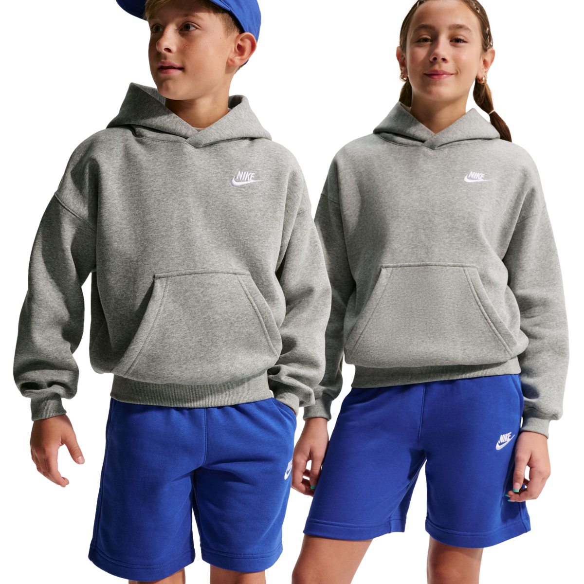 Nike Club Fleece Oversized Youth Hoodie - Grey