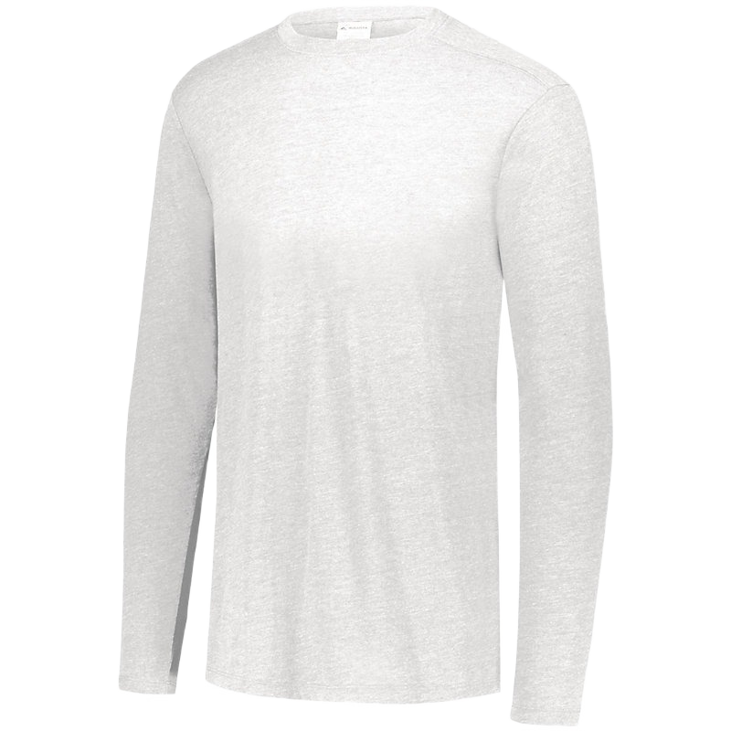 Augusta Long Sleeve Tri-Blend Tee - White