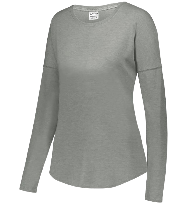 Augusta Women's Long Sleeve Tri-Blend Tee - Grey Heather