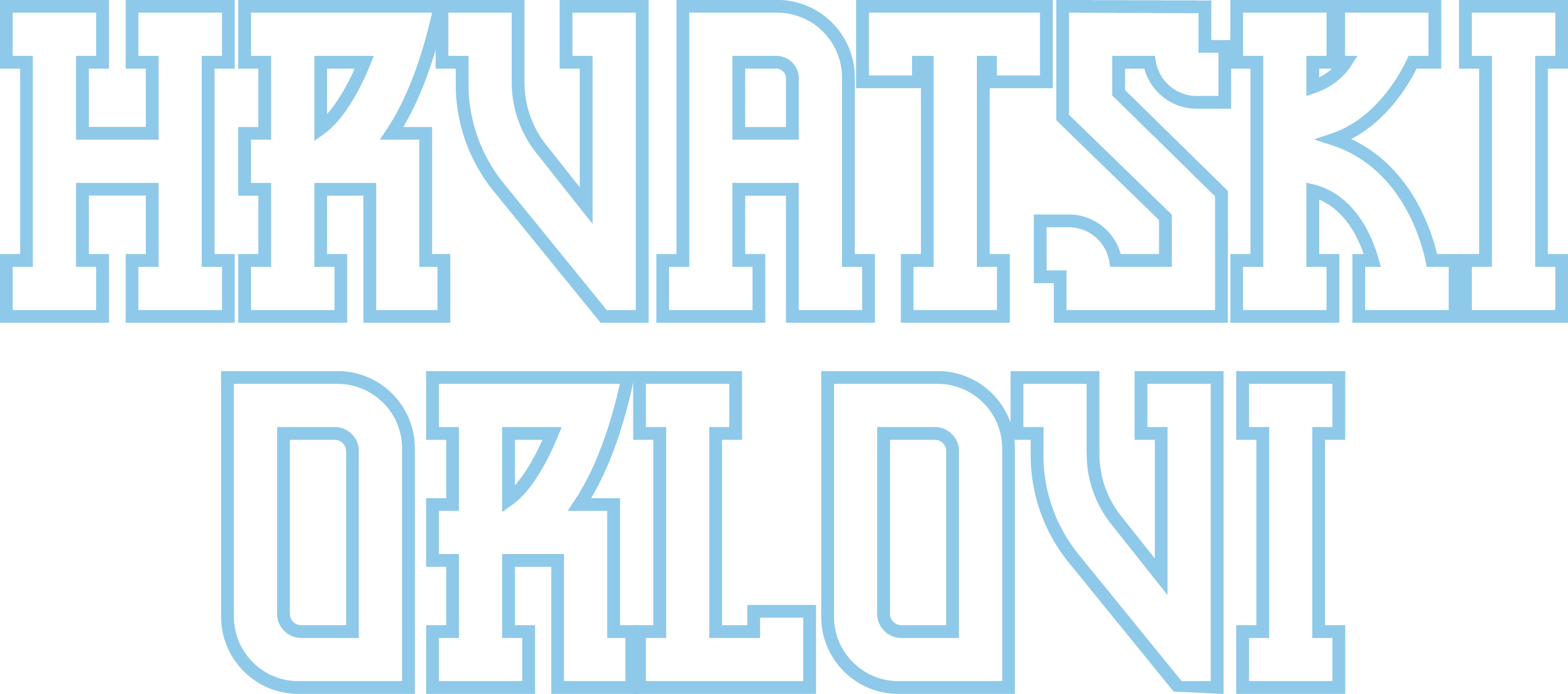 White varsity-style text reading "HRVATSKI ORLOVI" with a light blue outline.