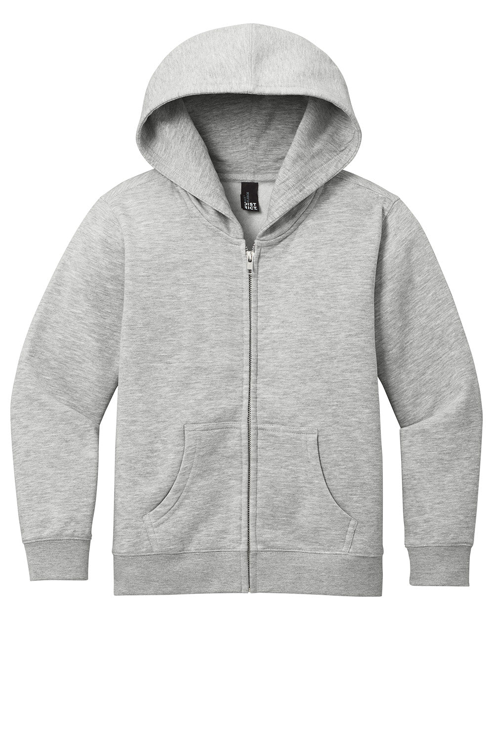 District® V.I.T.™ Fleece Full-Zip Hoodie YOUTH- DT6102Y- Light Heather Grey