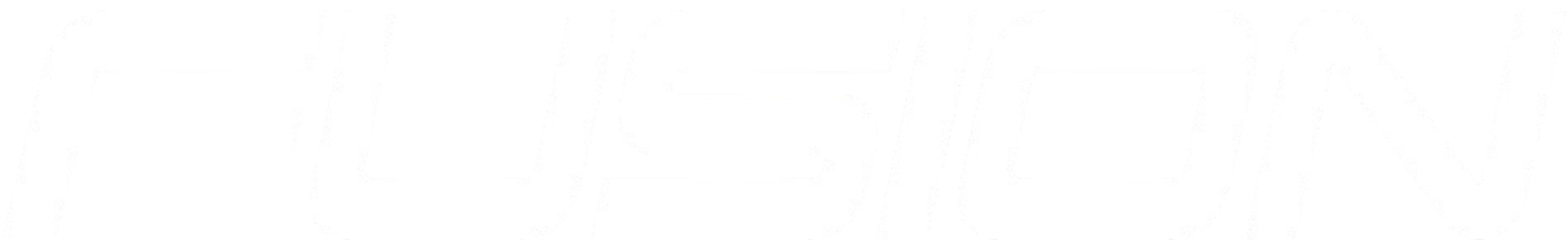 Stylized white text reading "FUSION" in a bold, italicized, all-caps font against a black background.