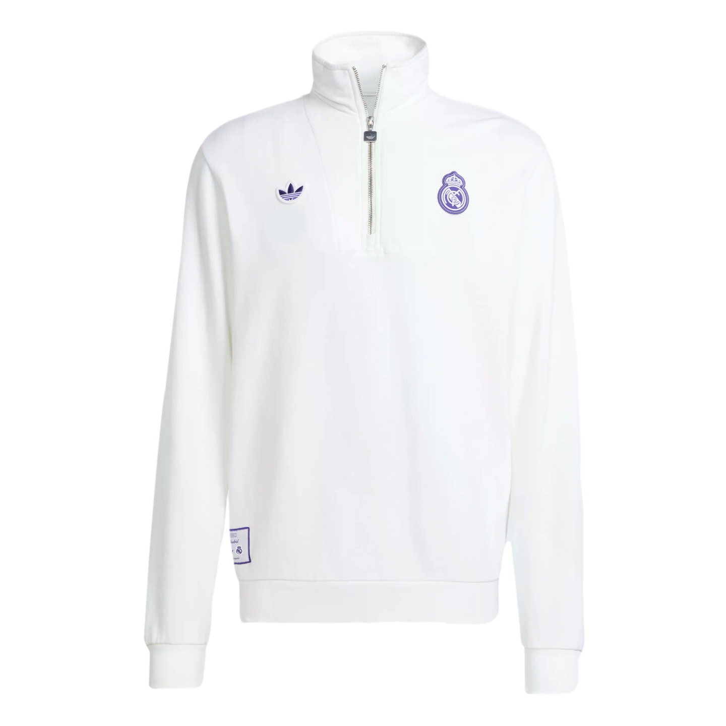 Adidas Real Madrid Icon Half Zip Top Soccer JF2574 White Adidas Real Madrid Icon Half Zip Top Soccer JF2574 White