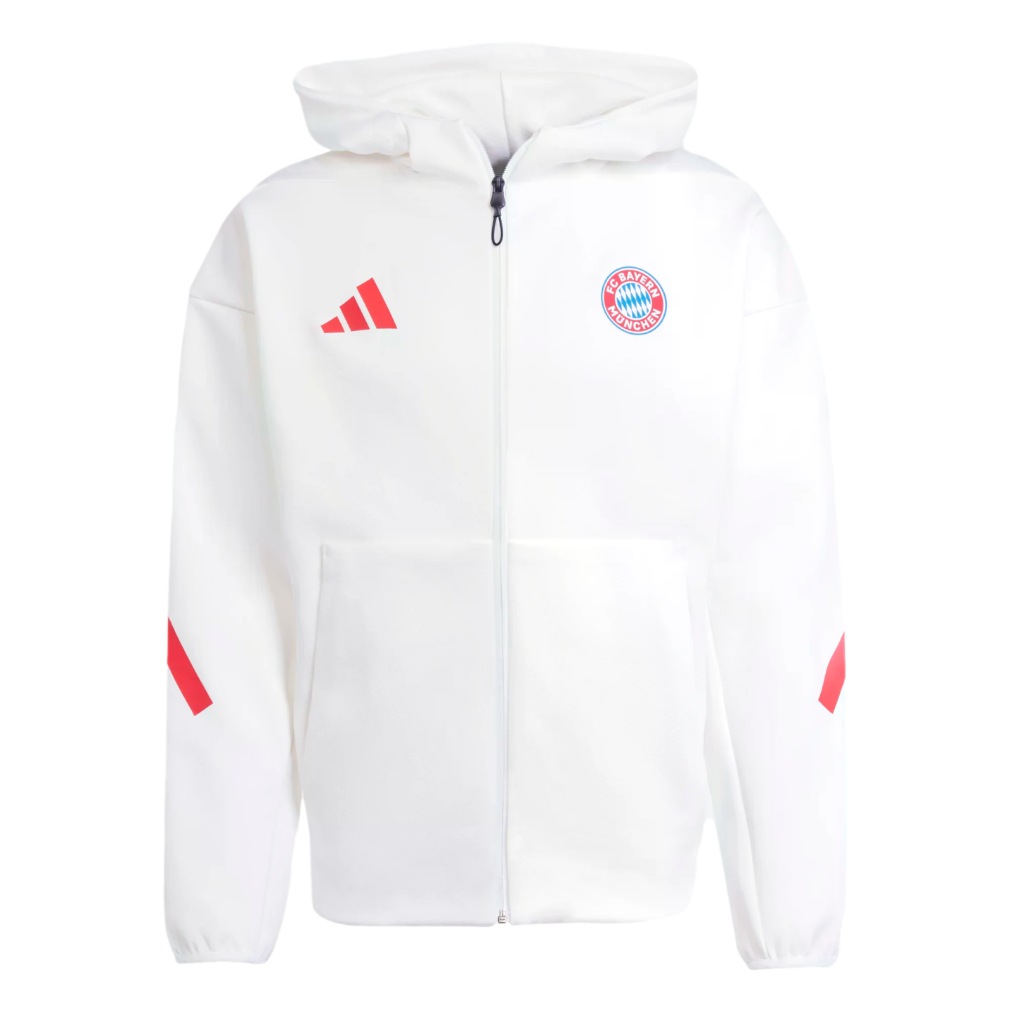 Adidas Bayern Munich Anthem Jacket Soccer JM9439 White Adidas Bayern Munich Anthem Jacket Soccer JM9439 White