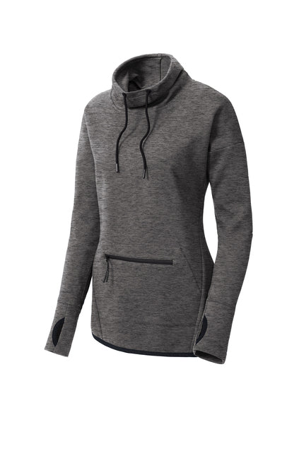Sport Tek Women's Triumph Cowl Neck Pullover - Dark Grey