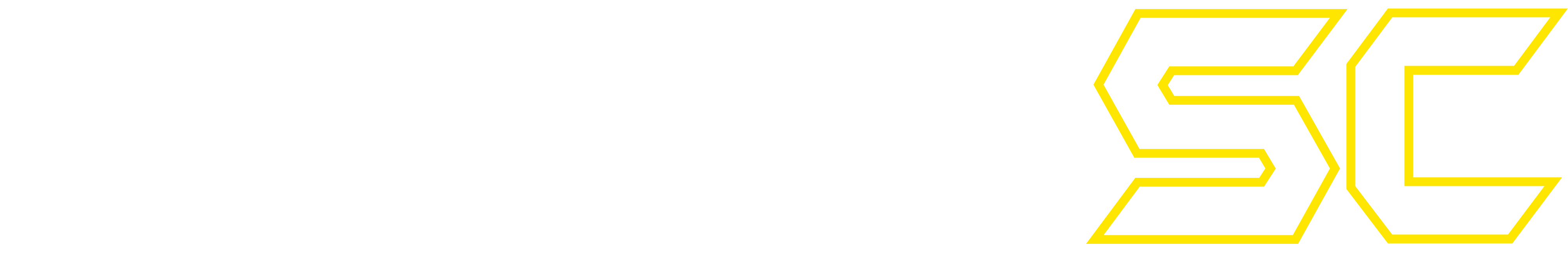Stylized yellow outline of the letters "SC" in a geometric font.