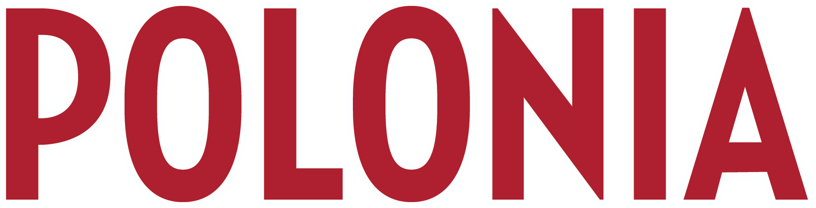 The word "POLONIA" in a bold, dark red, uppercase sans-serif font.
