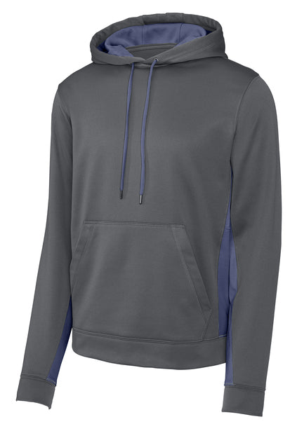 Sport Tek Youth Tech Fleece Colorblock Hoodie Charcoal/Navy