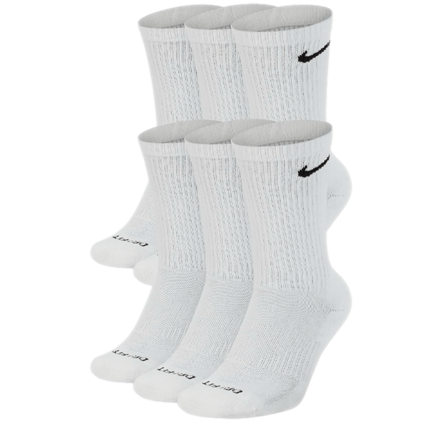 Nike Everyday Plus Cushioned Crew Dri-fit Socks (6 pack) White
