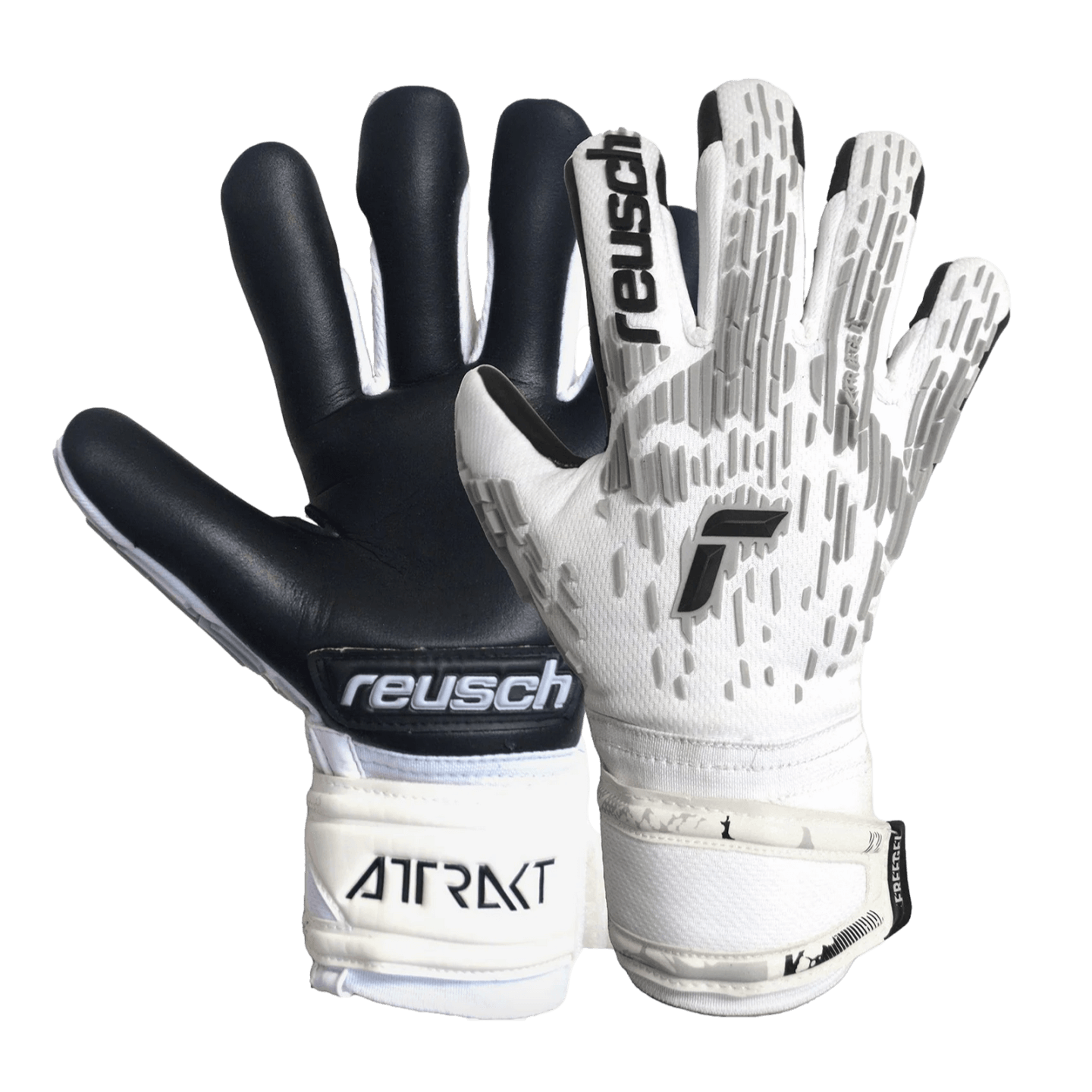 Reusch Attrakt Freegel Silver Finger Support Goalkeeper Gloves 5360230-1009