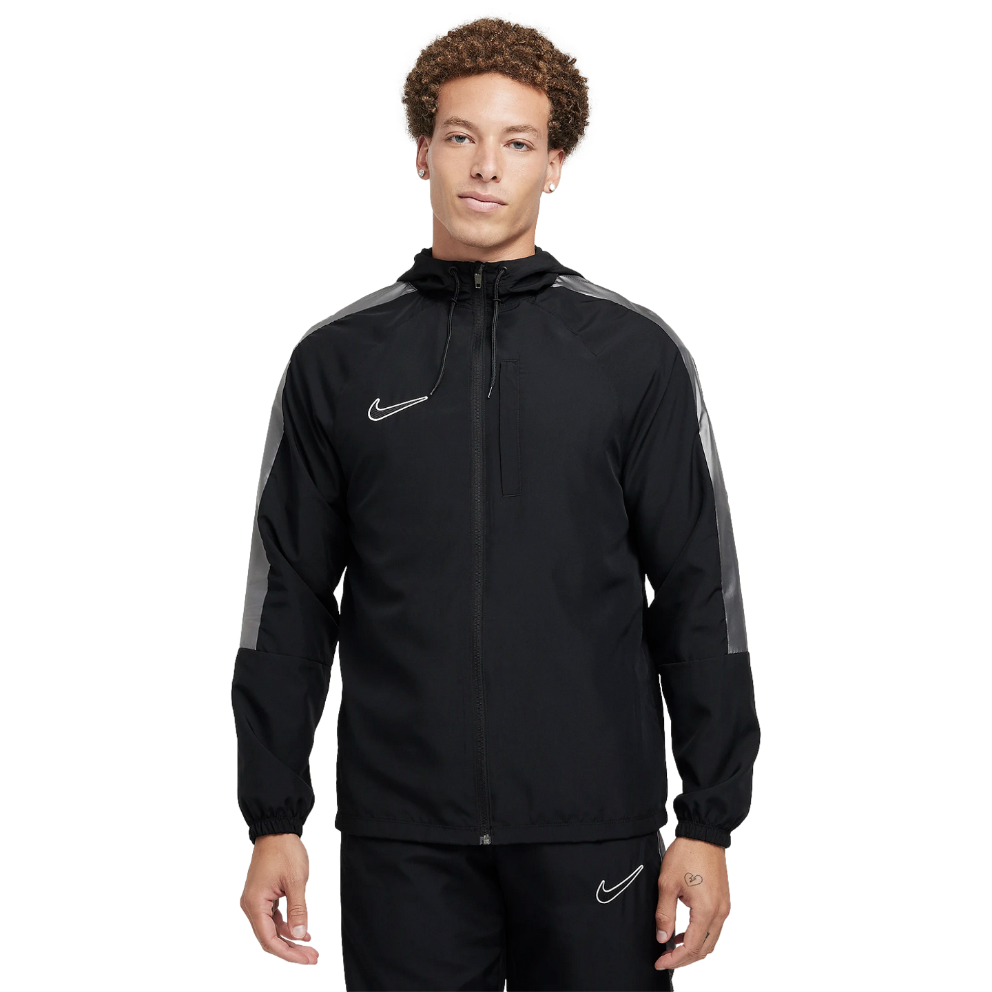 Nike Academy Water Repellant Hooded Jacket Soccer FZ0585-010 Black Nike Academy Water Repellant Hooded Jacket Soccer FZ0585-010 Black