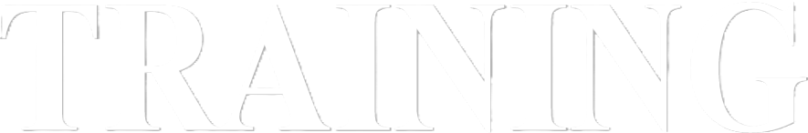 White serif text reading "TRAINING" in capital letters on a solid grey background.