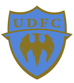 Blue shield-shaped logo with a gold border, containing the gold text "UDFC" above a stylized gold bird with outstretched wings.