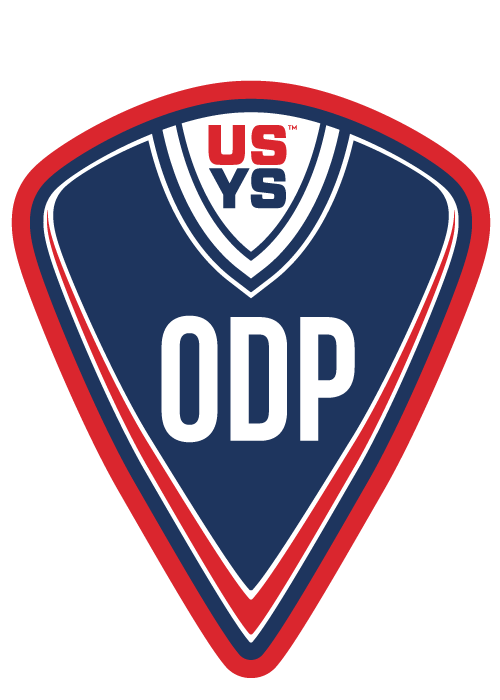 Logo for Eastern Pennsylvania USYS ODP. A navy blue shield with a red border features white "ODP" letters and "EASTERN PENNSYLVANIA" arched above.
