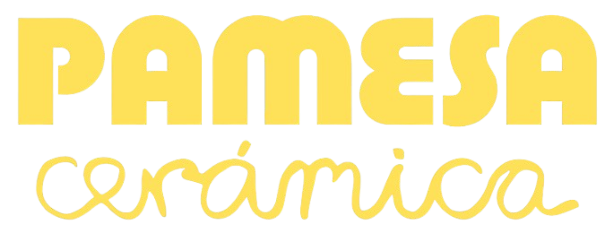 Pamesa Cerámica logo featuring the word "PAMESA" in bold yellow block letters and "cerámica" in script below.