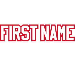 2" Pro Block "FIRST NAME" - WHITE-RED