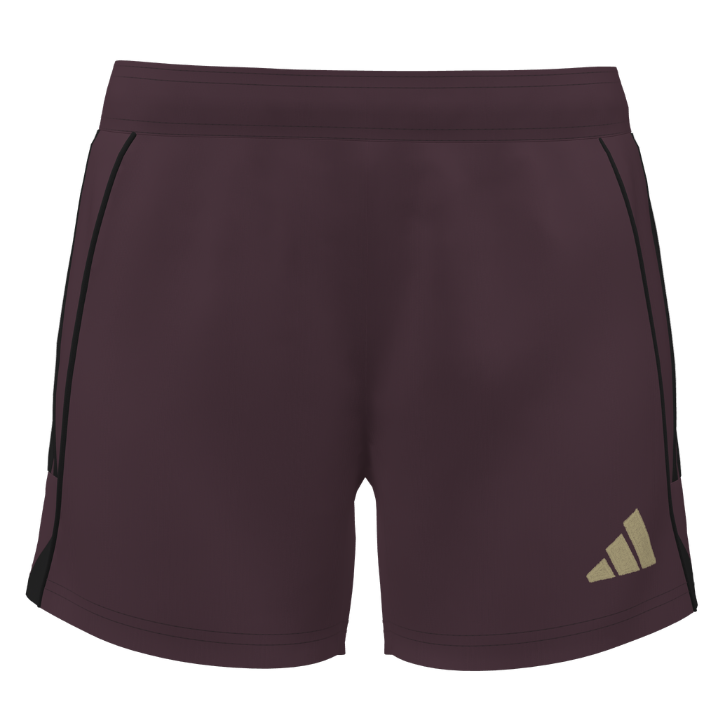 adidas Womens Custom Tiro 25 Competition Match Shorts Liv Fusion- Maroon