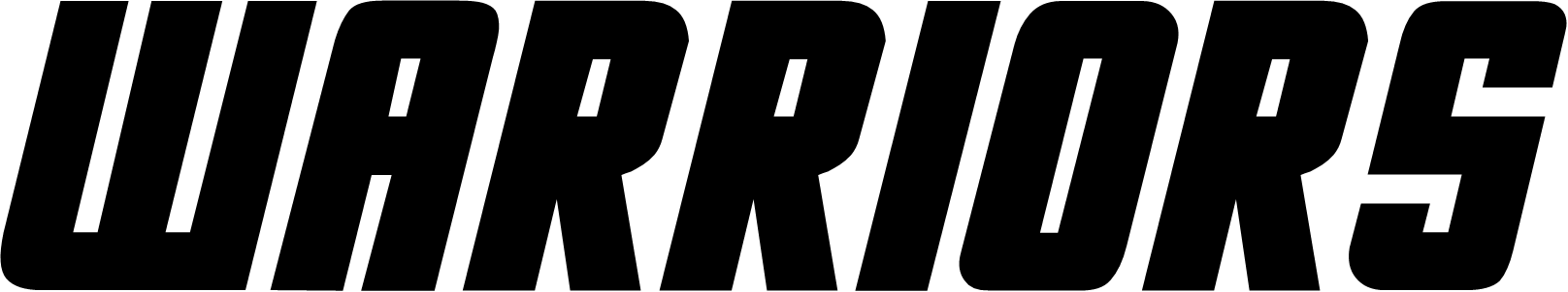 The word WARRIORS in bold, black, italicized capital letters on a white background.