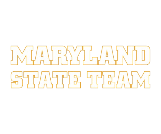 Text "MARYLAND STATE TEAM" in white block lettering with a gold outline against a solid black background.