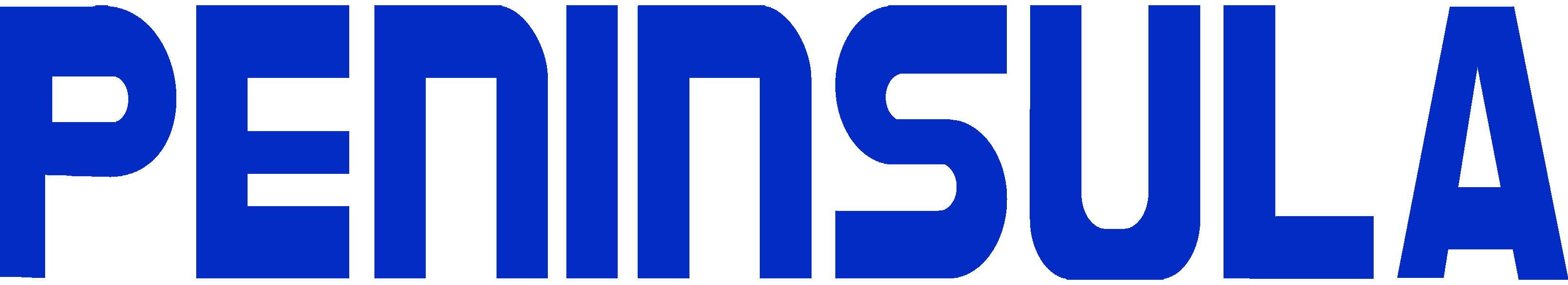 The word "PENINSULA" in bold blue capital letters on a white background.