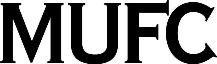 A solid black rectangle representing the Mercer United "Text" FF - BLK - MERC5.