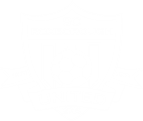 A white line-art logo crest for Roxborough United Soccer Club. The shield features "SC ROXBOROUGH" at the top, a central soccer ball over vertical bars, and a large banner at the bottom with the word "UNITED." Smaller banners on the sides display "1970" and "1971," with the year "2016" at the very bottom.