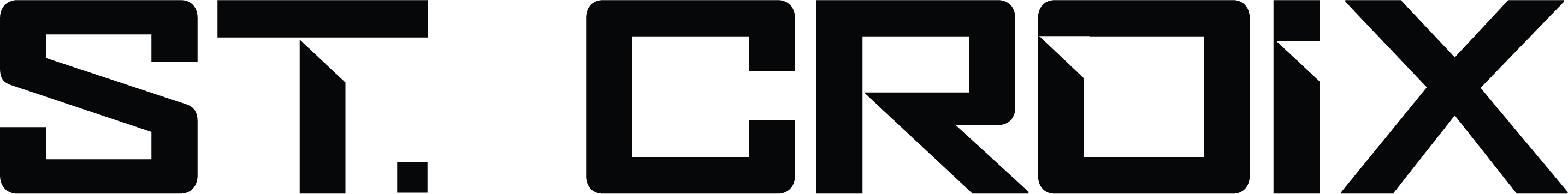 A high-contrast, black stylized text that reads "ST. CROIX" in a bold, geometric font.