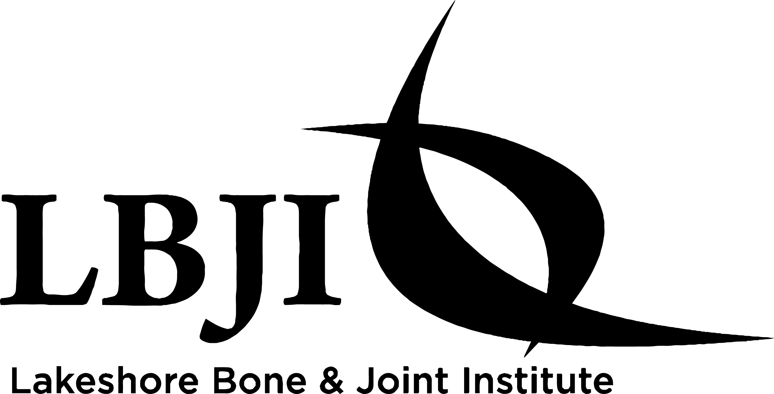 Lakeshore Bone & Joint Institute logo with bold 'LBJI' initials, an abstract swoosh graphic, and the full organization name below.