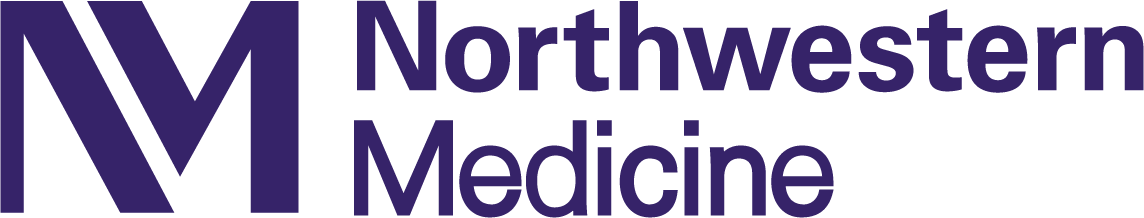 The purple Northwestern Medicine logo features a stylized "NM" monogram to the left of the stacked words "Northwestern Medicine."