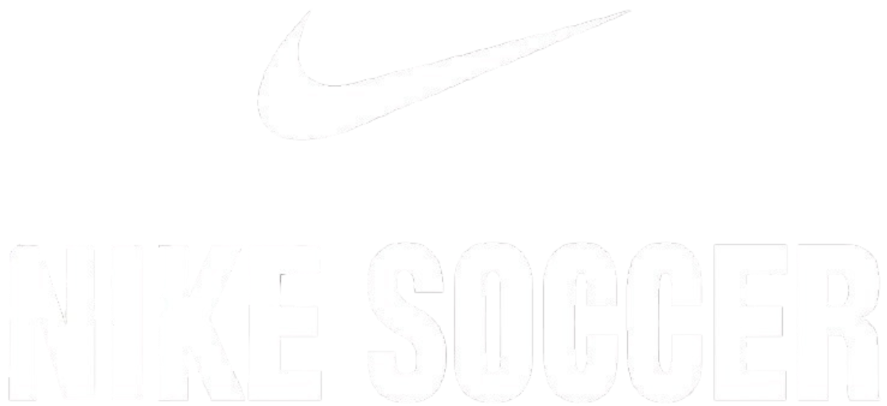 White Nike swoosh logo above the words "NIKE SOCCER" in bold uppercase font on a black background.